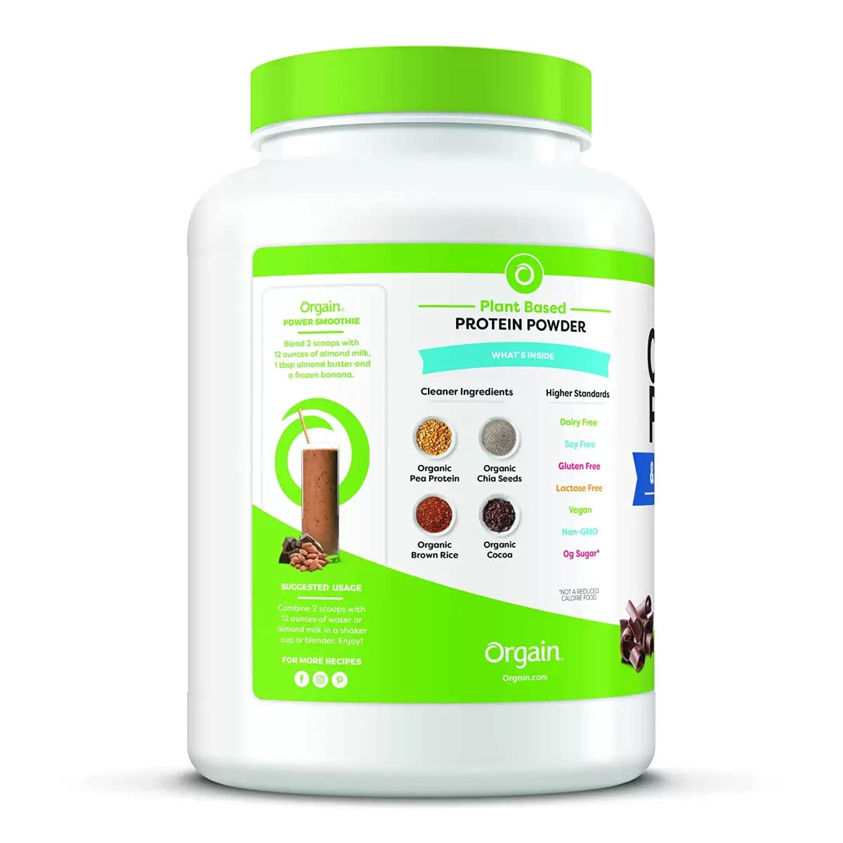 Orgain Organic Plant-Based Protein Powder, Creamy Chocolate Fudge, 2.74 Pound (0)