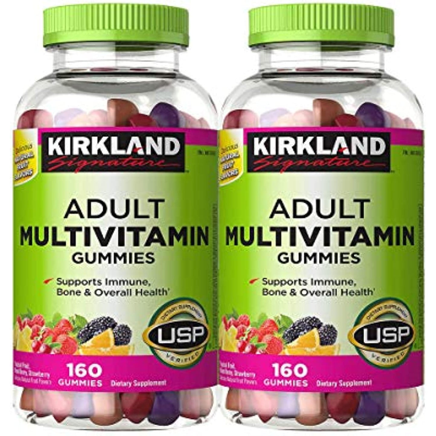 Kirkland SignatureTM Adult Multivitamin, 320 Gummies Adult Multivitamin, 2-Pack 320 Gummies Total by Kirkland Signature