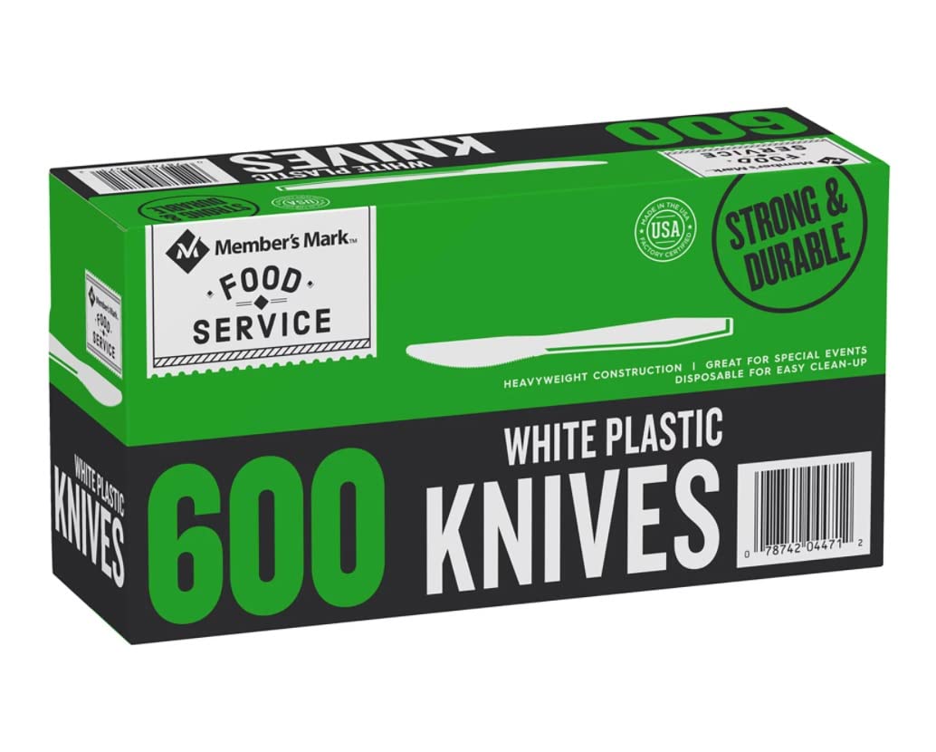 Product of Member's Mark Plastic Knives, Heavyweight, White (600 ct.) - [Bulk Savings]