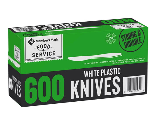 Product of Member's Mark Plastic Knives, Heavyweight, White (600 ct.) - [Bulk Savings]