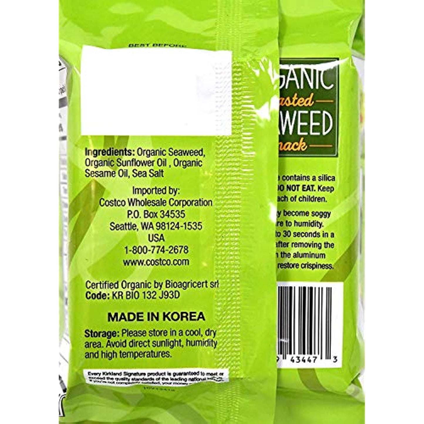 Organic Roasted Seaweed Snack 20 Pack