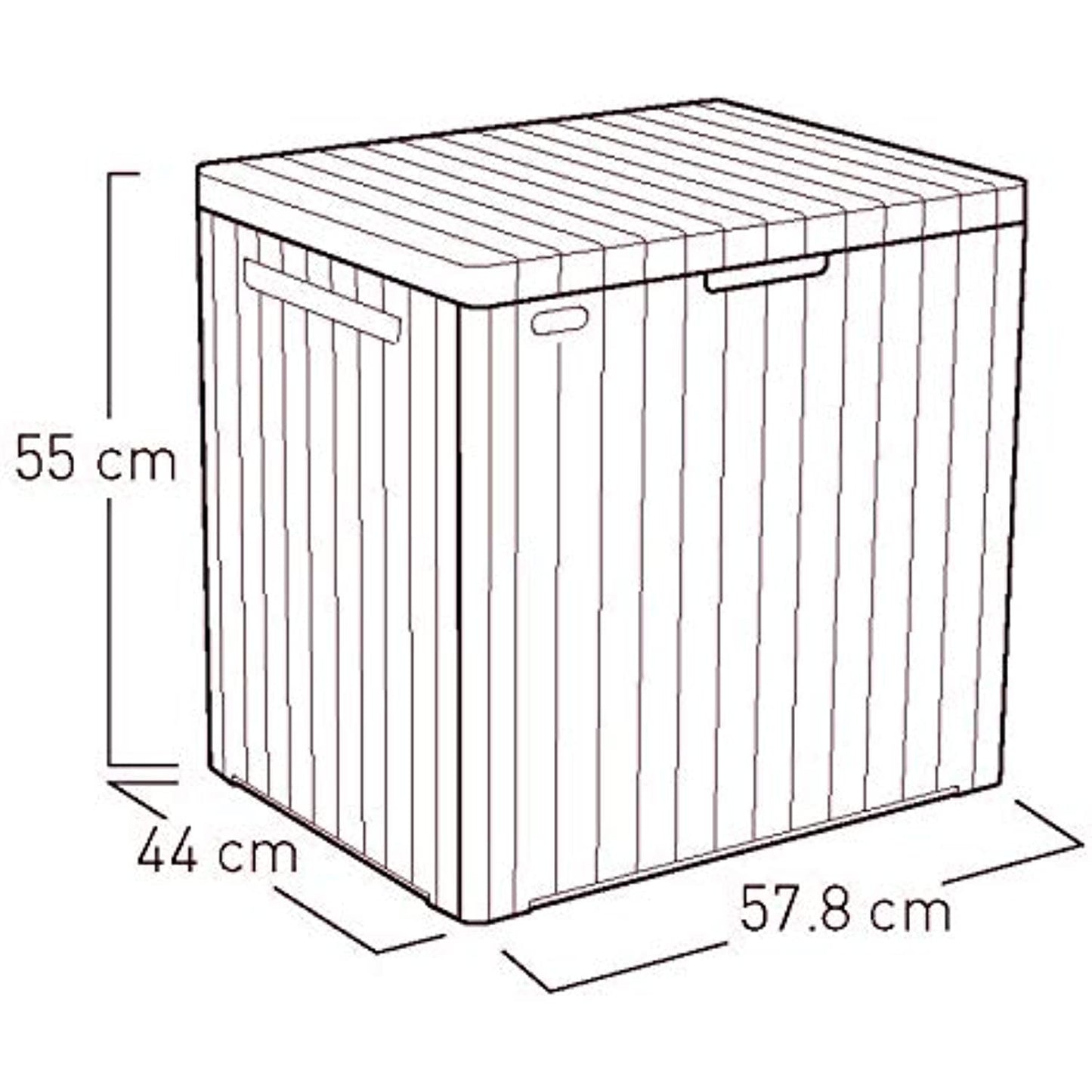 Keter City 30 Gallon Resin Deck Box for Patio Furniture, Pool Accessories, and Storage for Outdoor Toys, Brown