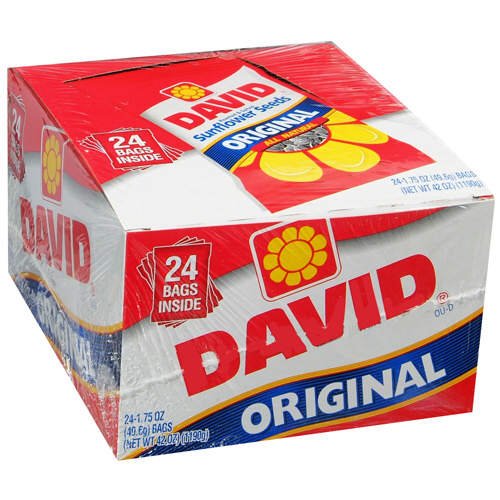 David's Original In Shell Sunflower Seeds 5.25 oz. Bags - 12 / Box