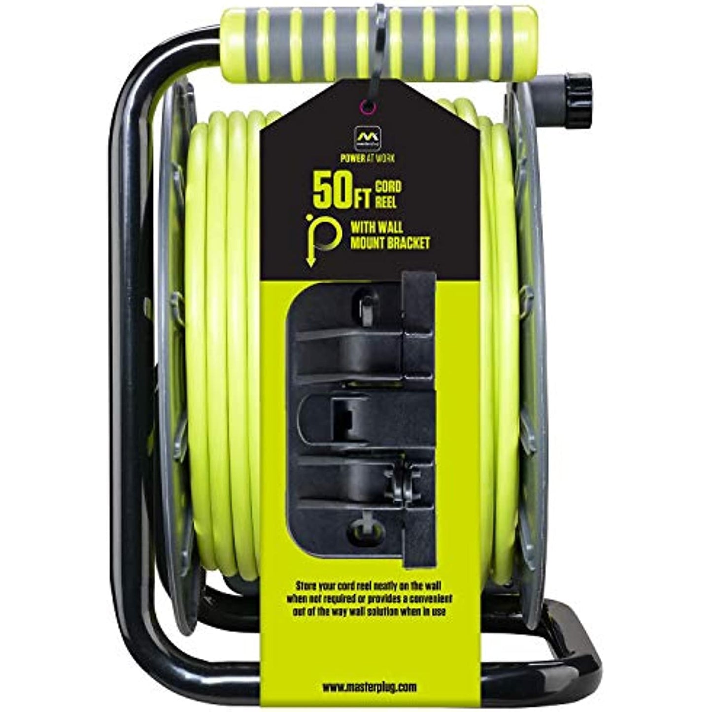 Masterplug Extension Cord Reel (50 ft.) with Wall Mount