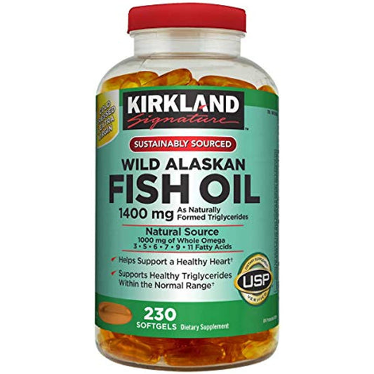 Kirkland Signature Expect More Wild Alaskan Fish Oil 1400 mg, 230 Softgels