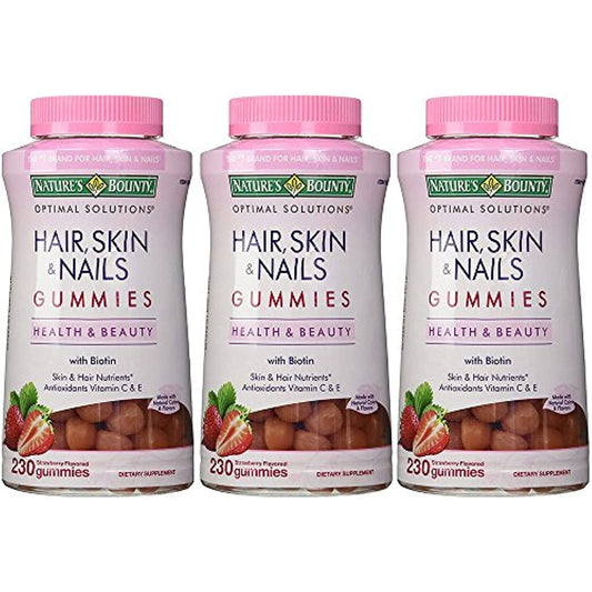 Extra Strength, Hair Skin Nails, 3 Bottles (230 Count)