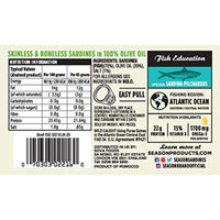 Season Sardines in Olive Oil | Skinless & Boneless, Gluten Free, Keto, Paleo, Kosher, Omega-3 Fatty Acids, Sugar Free, Salt Added | Wild Caught & Sustainable Fresh Fish | 4.375 oz (Pack of 6)