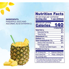 Dole 100% Pineapple Juice, 100% Fruit Juice with Added Vitamin C, 8.4 Fl Oz Cans, 24 Total Cans