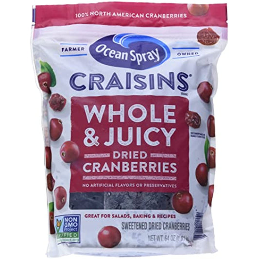 Ocean Spray Whole Craisins Dried Cranberries 64 Oz