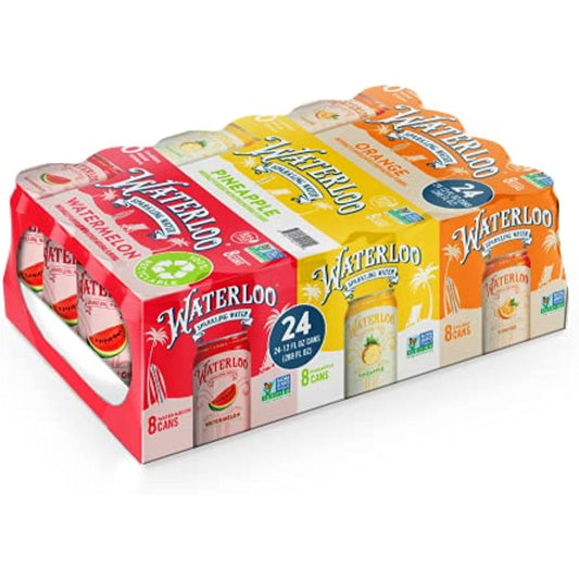 Waterloo Sparkling Water| Zero Calorie | Zero Sugar | Zero Sodium | Zero Calories | Naturally Flavored (Watermelon/Orange/Pineapple)
