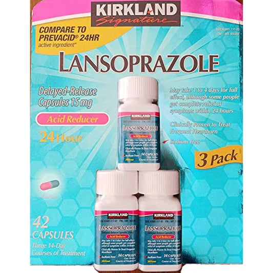 Compare to Prevacid 24 HR active Ingredient - Kirkland Signature Lansoprazole 3 Pack
