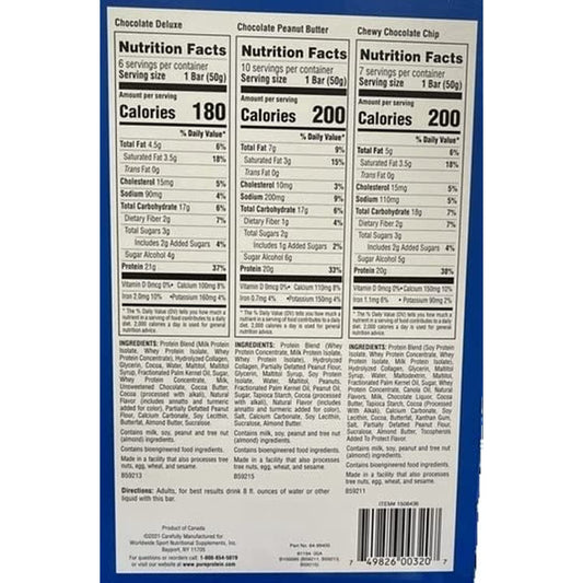 Pure Protein Bars, Variety Pack, 1.76 oz, 23-ct