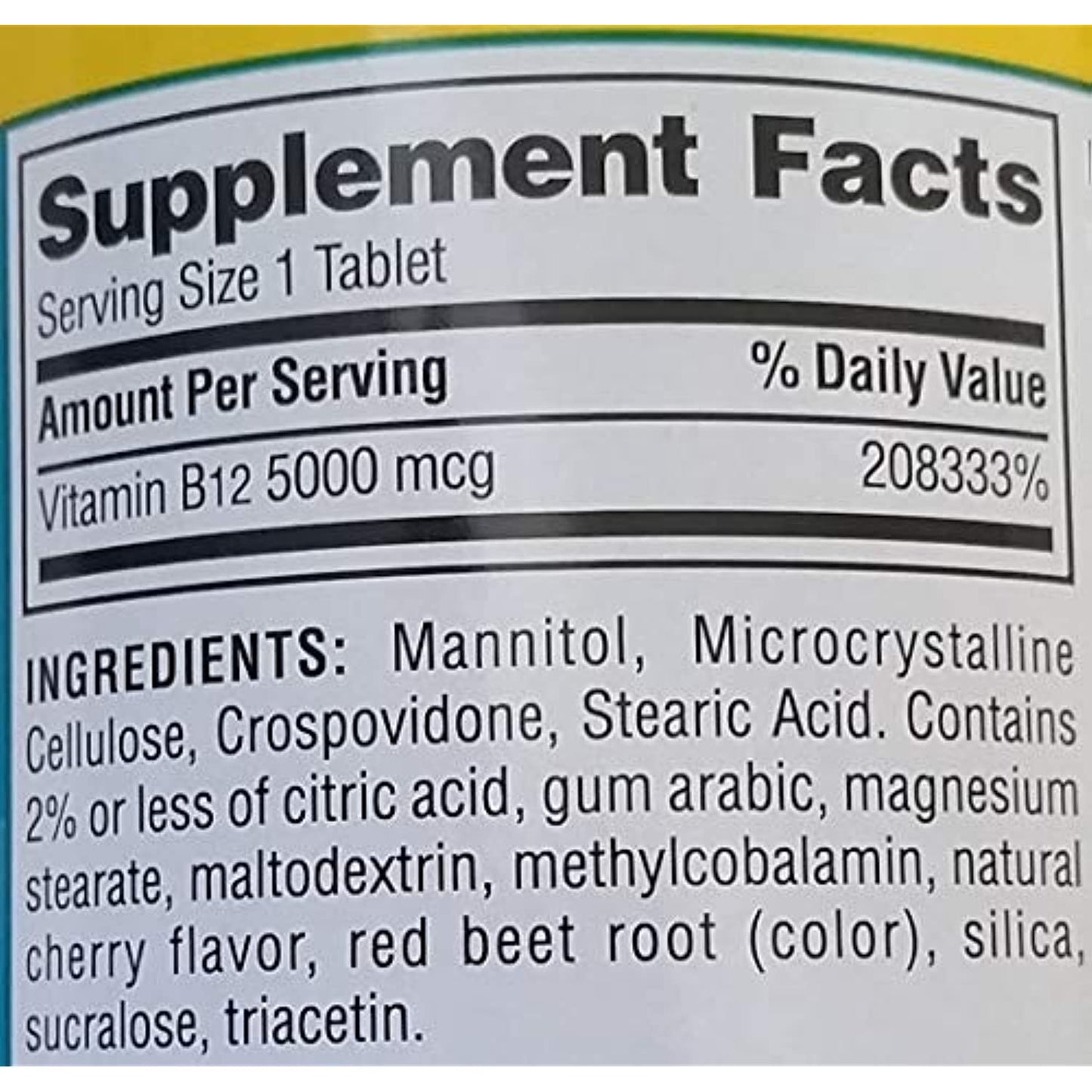 Member's Mark Vitamin B-12 Sublingual High Potency Methylcobalamin 5000mcg Tablets (1 Bottle (300 Tablets)) by Members Mark