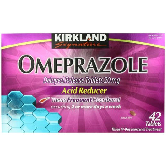 Kirkland Signature Omeprazole Delayed Release, Acid Reducer Tablets 20 mg, 42 Count