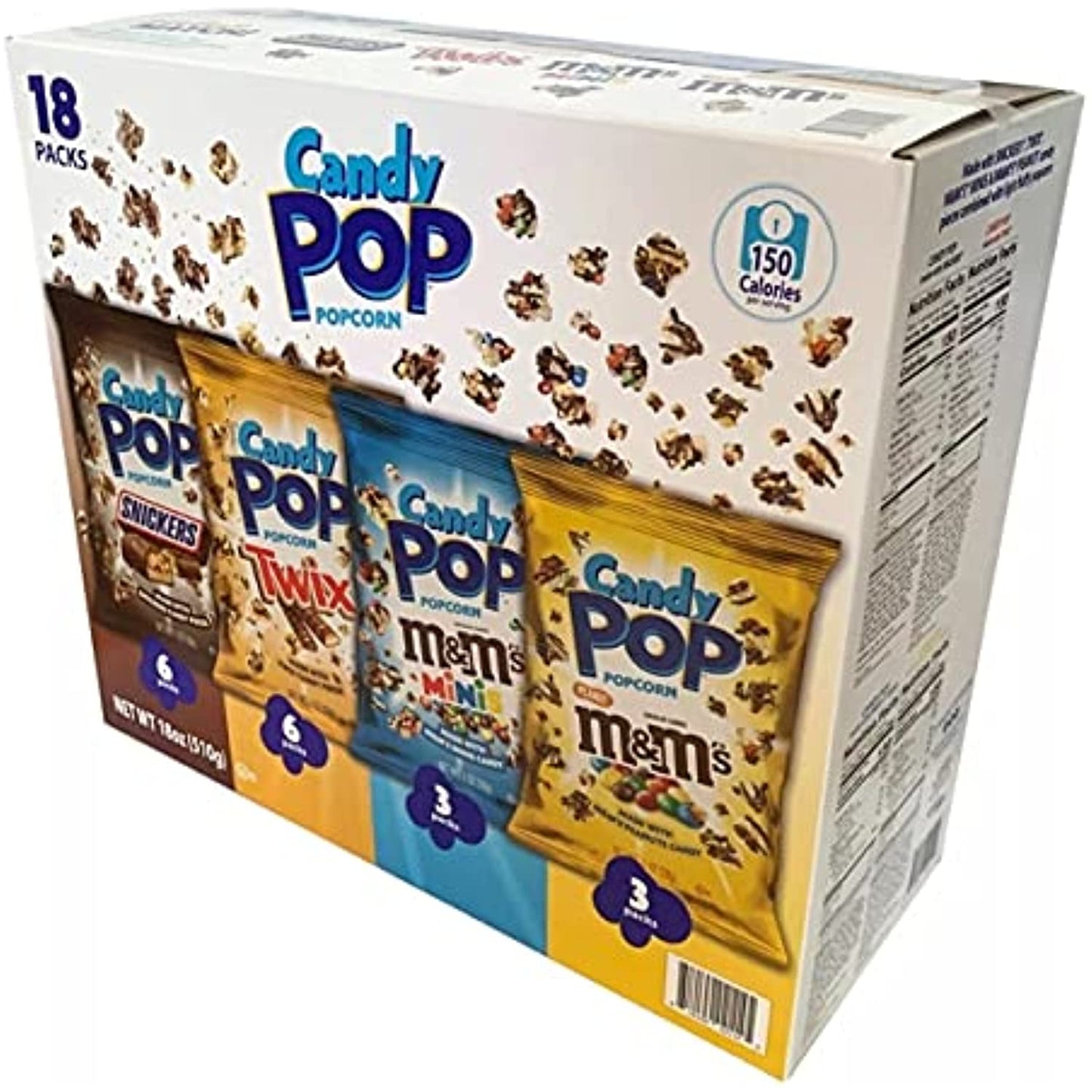 Snack Pop Candy Pop Popcorn Variety Pack, 1 Ounce (Pack of 18)