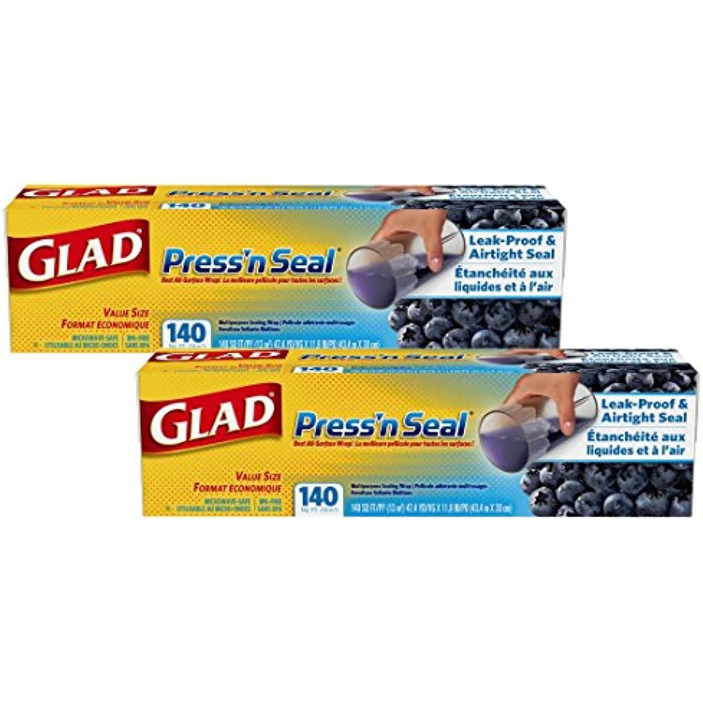 Glad Press'n Seal Food Wrap, 140 sq ft-2 Pack