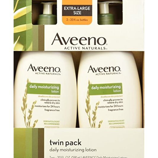 Aveeno Aveeno Active Naturals Daily Moisturizing Lotion, New 2 Pack Of 20 Fl Ounce Pump, 1 Fl Ounce