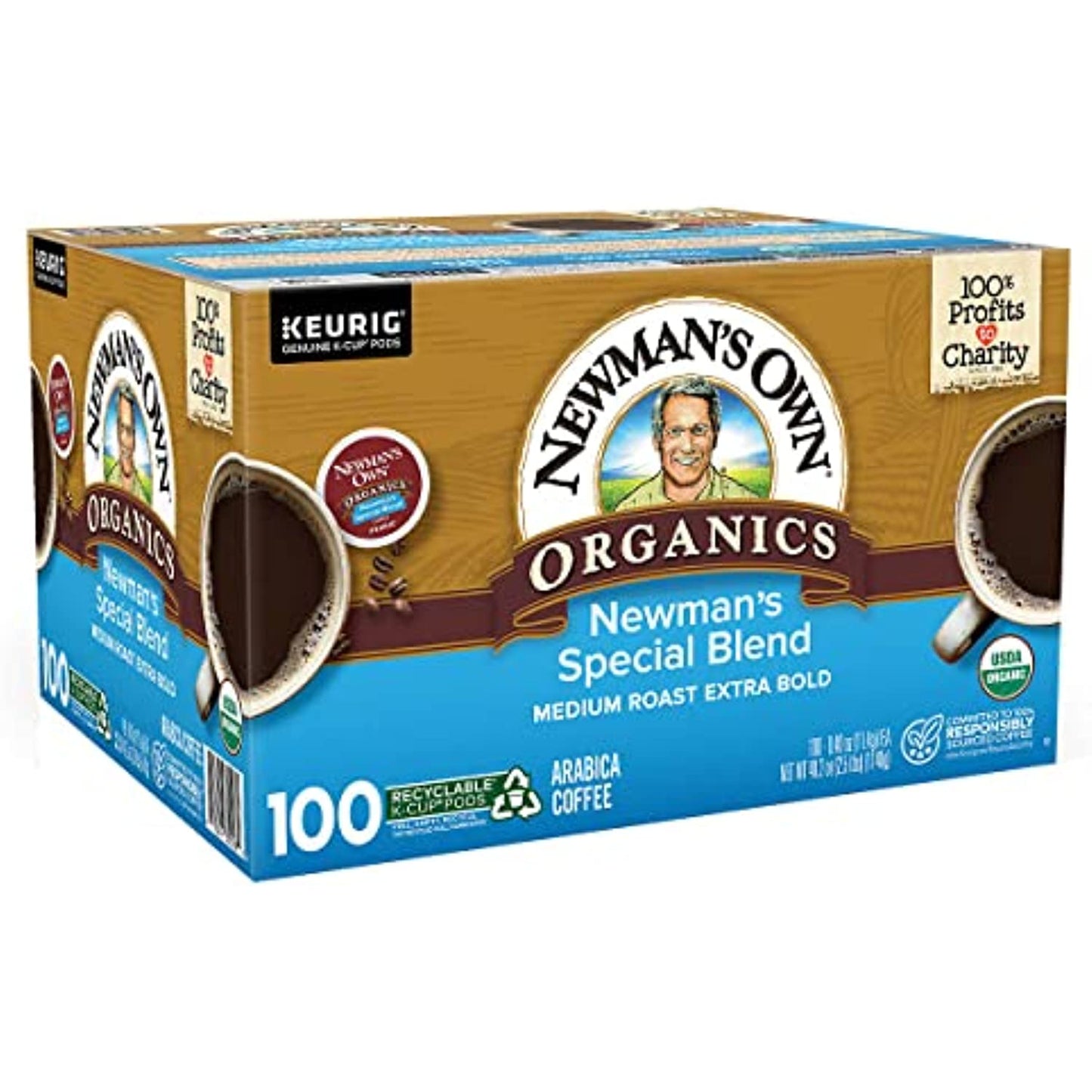 Newman's Own Organics Special Blend Coffee K-Cups (100 K-Cups) for Keurig