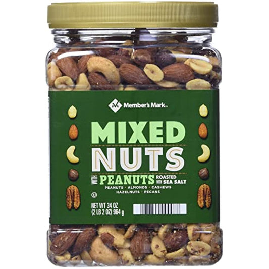 Member's Mark Deluxe Mixed Nuts with Sea Salt, Salty, 34 Ounce