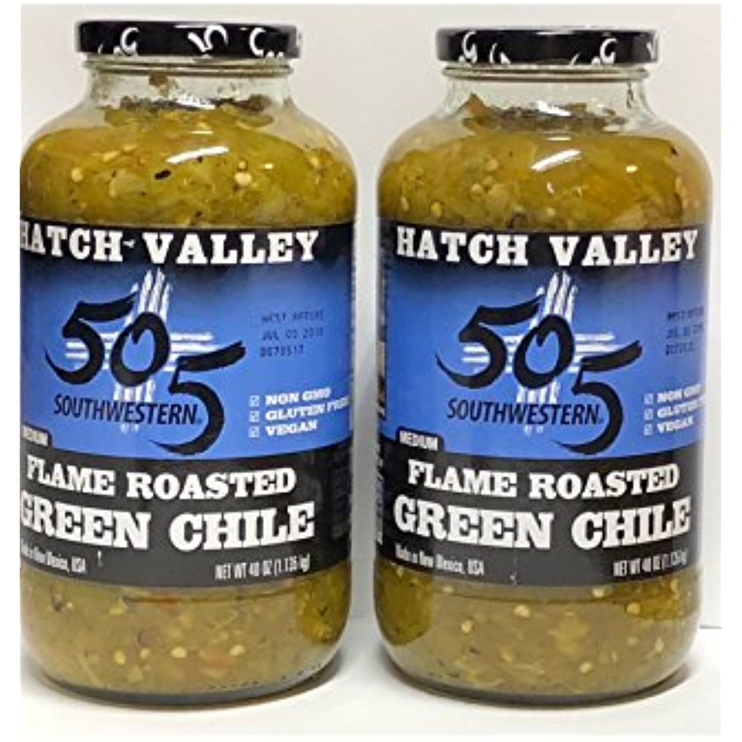 505 Southwestern medium flame roasted Green Chiles 40 oz (2)