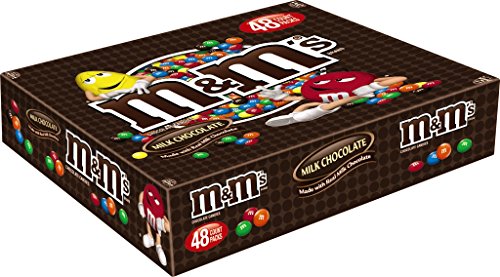 M&M'S Milk Chocolate Candy Singles Size 1.69-Ounce Pouch 48-Count Box