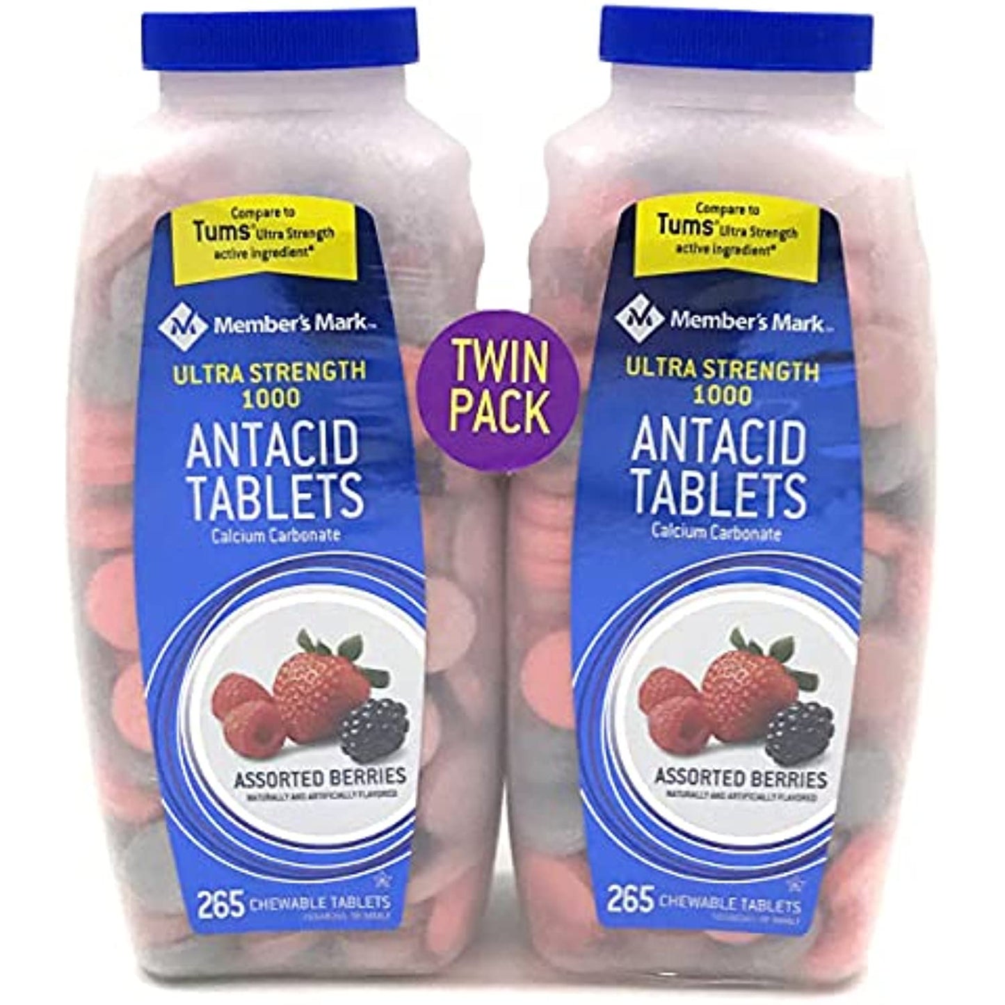 Member's Mark Ultra Strength Antacid Calcium Carbonate 1000 mg Tablets (530 Chewable Tablets)