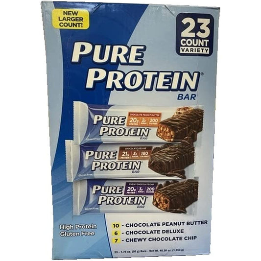 Pure Protein Bars, Variety Pack, 1.76 oz, 23-ct