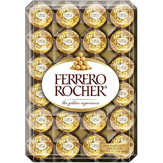 Ferrero Rocher Fine Hazelnut Chocolates, 48 Count Chocolate Gift Box, 21.2 Oz