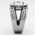 Reliable and Fast Men's Princess Cut Simulated Diamond Silver Stainless Steel Ring Size 8-14 (9)