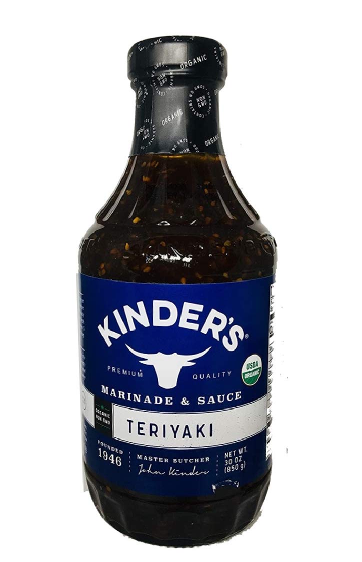 Kinder's Organic Teriyaki Marinade & Dipping Sauce Premium Quality 2 Glass Bottles 30 oz. (850g) each.