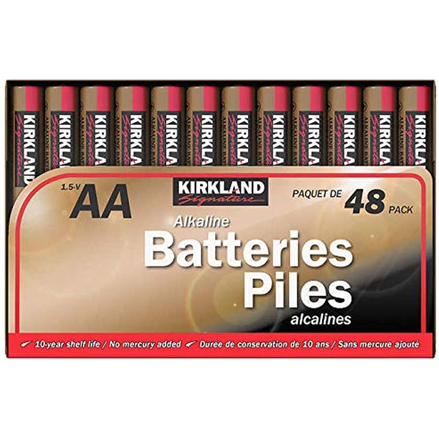 Kirkland Signature 1.5-V, AA Alkaline Batteries: 48-Pack