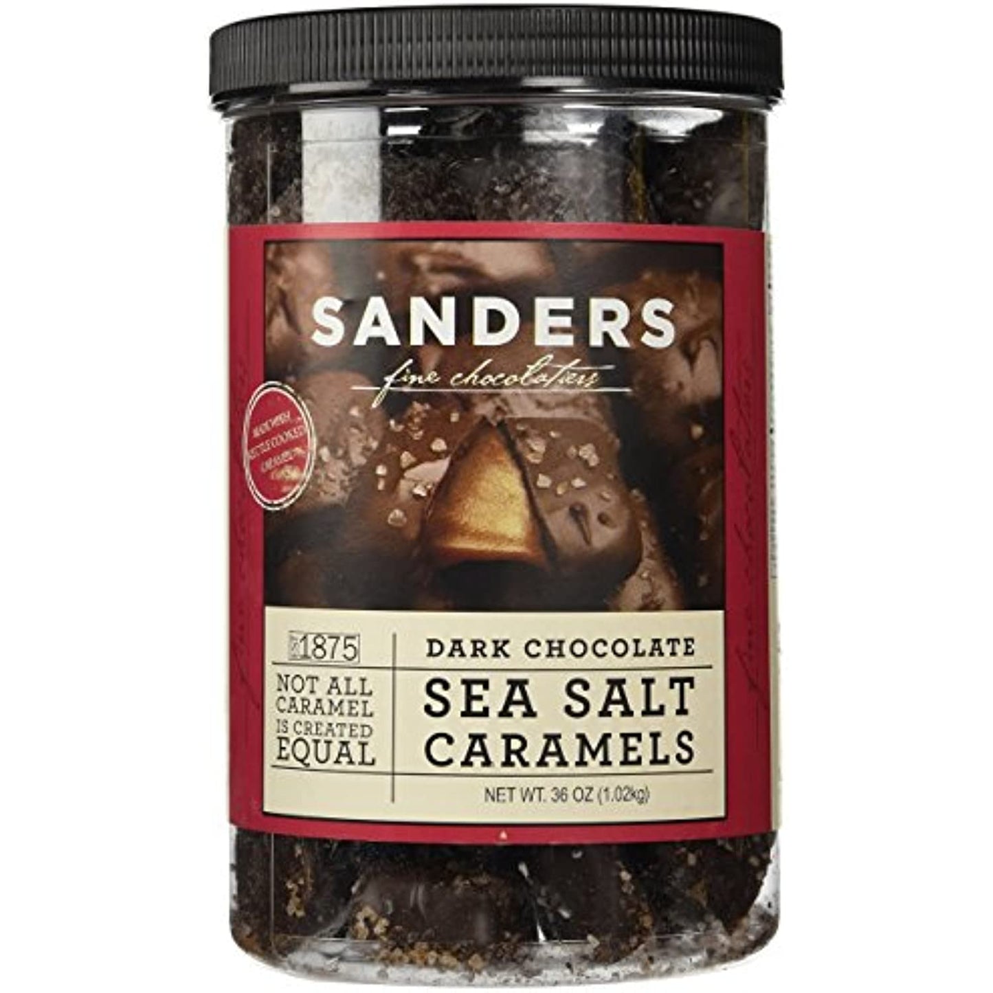 Sanders Dark Chocolate Sea Salt Caramels - 36 ounces (2.25 pounds) - PACK OF 3