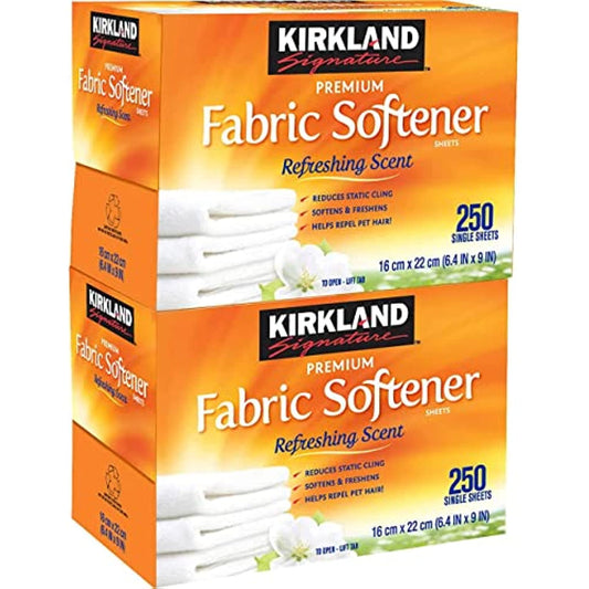 Kirkland Premium Fabric Softener Sheets, Refreshing Scent, 2 Pack, White