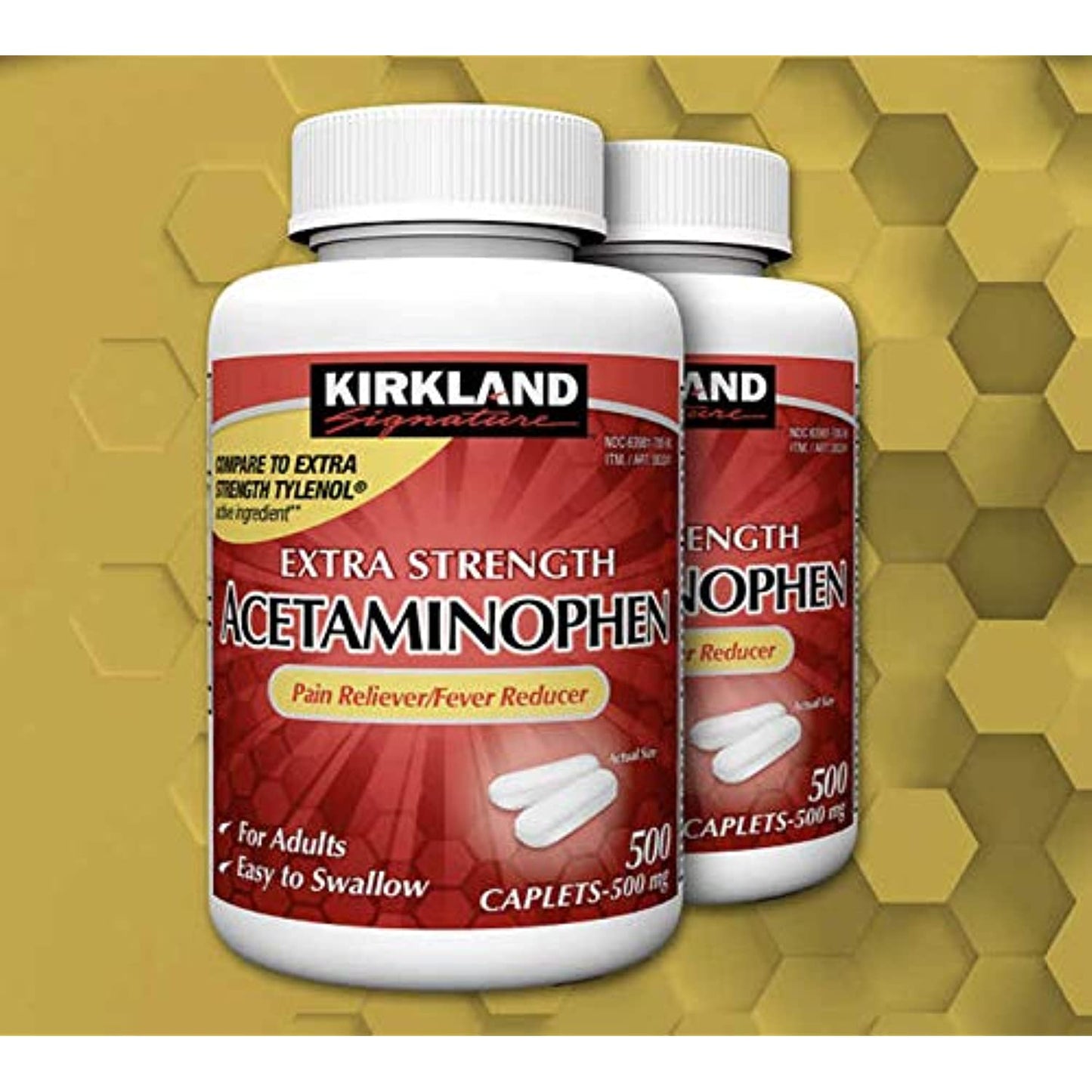 Kirkland Signature Extra Strength Acetaminophen 500MG Caplets (1000 Count)