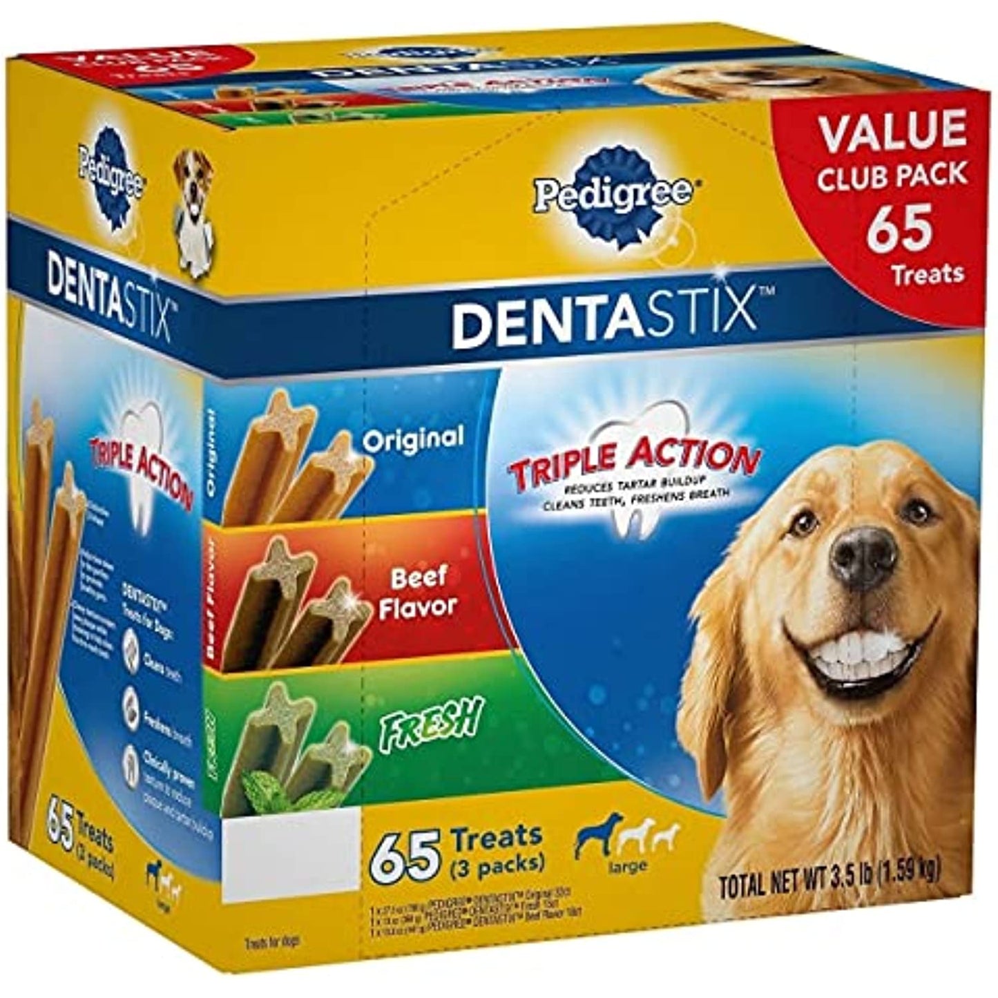 Pedigree Dentastix 65 Piece Variety Pack, 3.5 Pound