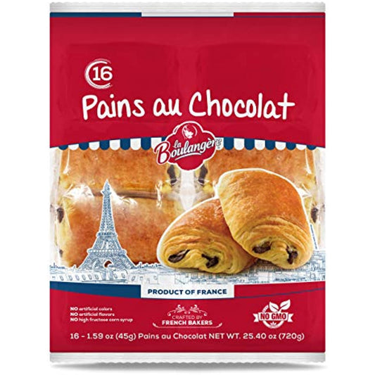 La Boulangere Pains Au Chocolat, Chocolate Croissants, Individually Wrapped, 16-Count