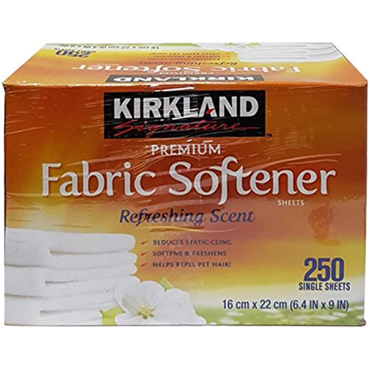 Kirkland Signature Premium Fabric Softener, Refreshing Scent, 250 Count