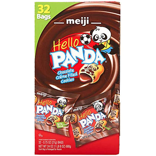 Meiji Hello Panda Chocolate Creme Filled Cookies, 32 Count (Pack of 2)