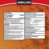 Kirkland Signature Non Drowsy Allerclear Loratadine Tablets, Antihistamine, 10mg, 365-Count 4-Pack Value Size Pack