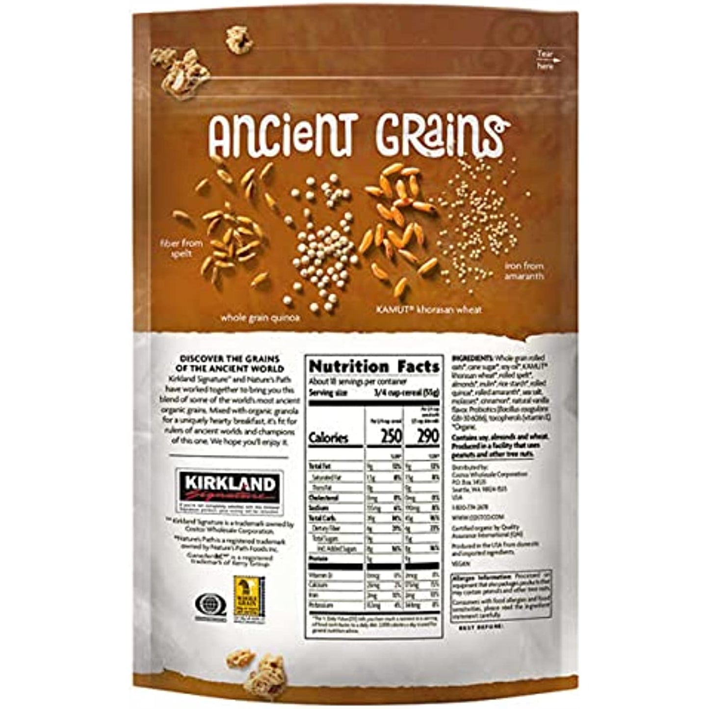 Kirkland Signature Nature's Path Organic Ancient Grain Probiotic Granola, 35.3 Oz, 1count