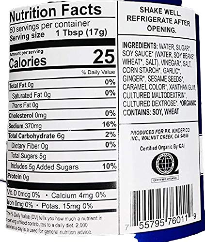 Kinder's Organic Teriyaki Marinade & Dipping Sauce Premium Quality 2 Glass Bottles 30 oz. (850g) each.