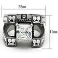 Reliable and Fast Men's Princess Cut Simulated Diamond Silver Stainless Steel Ring Size 8-14 (9)