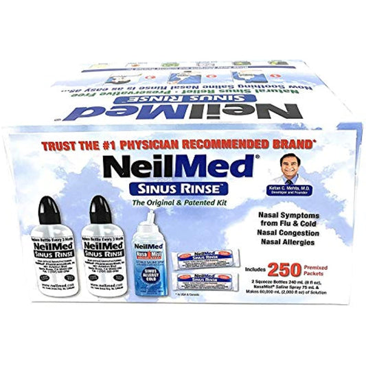 NeilMed Sinus Rinse Premixed Refill Packets 250 Count, Pack of 2