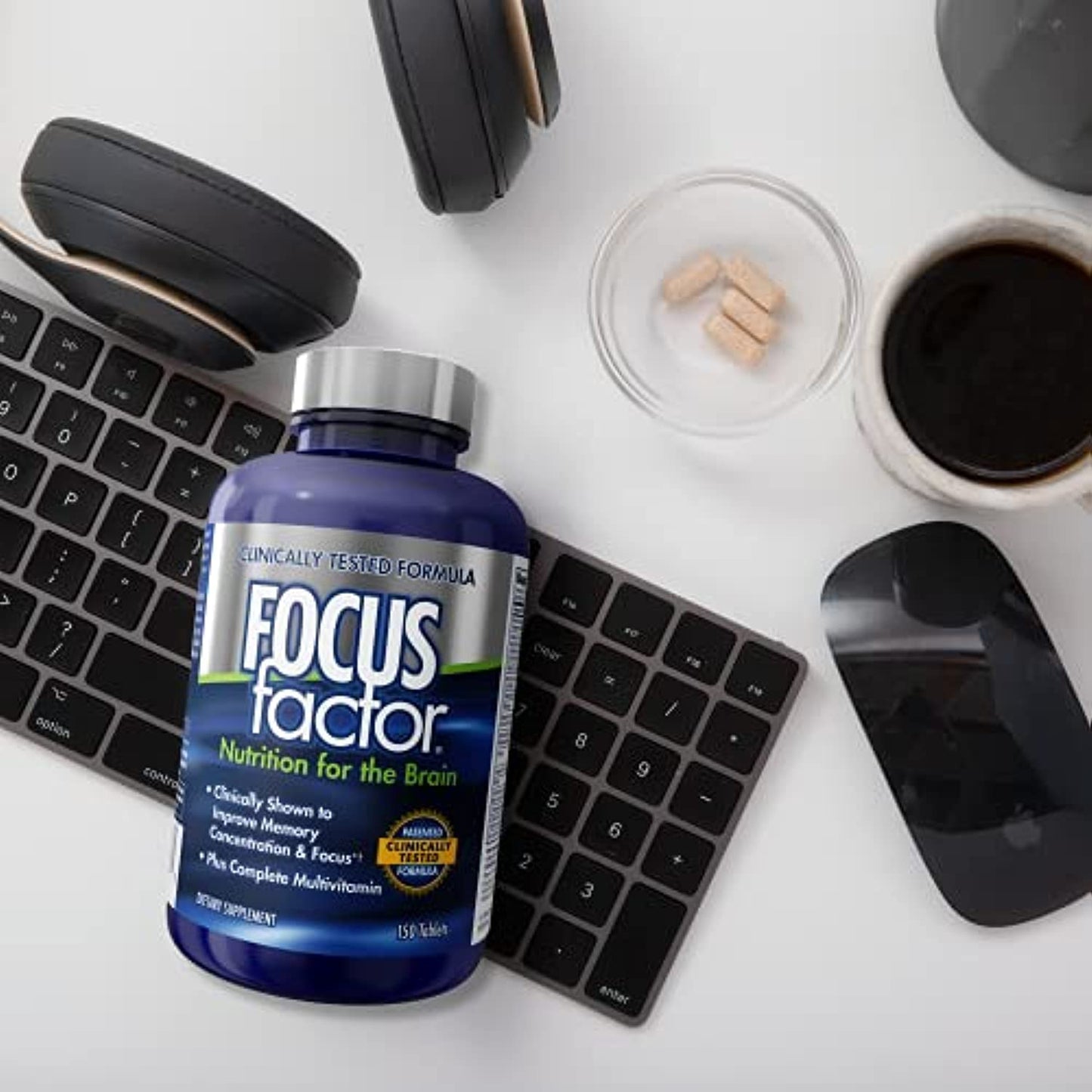 Focus Factor Nutrition for The Brain, Improved Memory & Concentration Brain Supplement, Original, 150 Count, Pack of 2