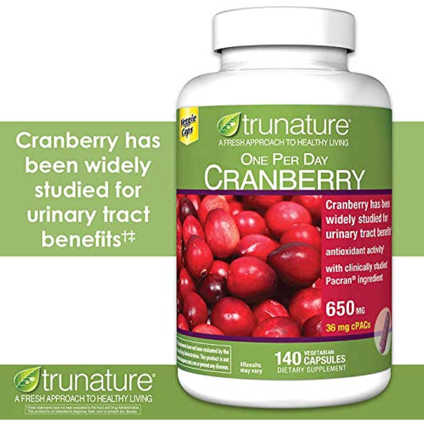 trunature Expect More Cranberry 650 mg., 140 Vegetarian Capsules
