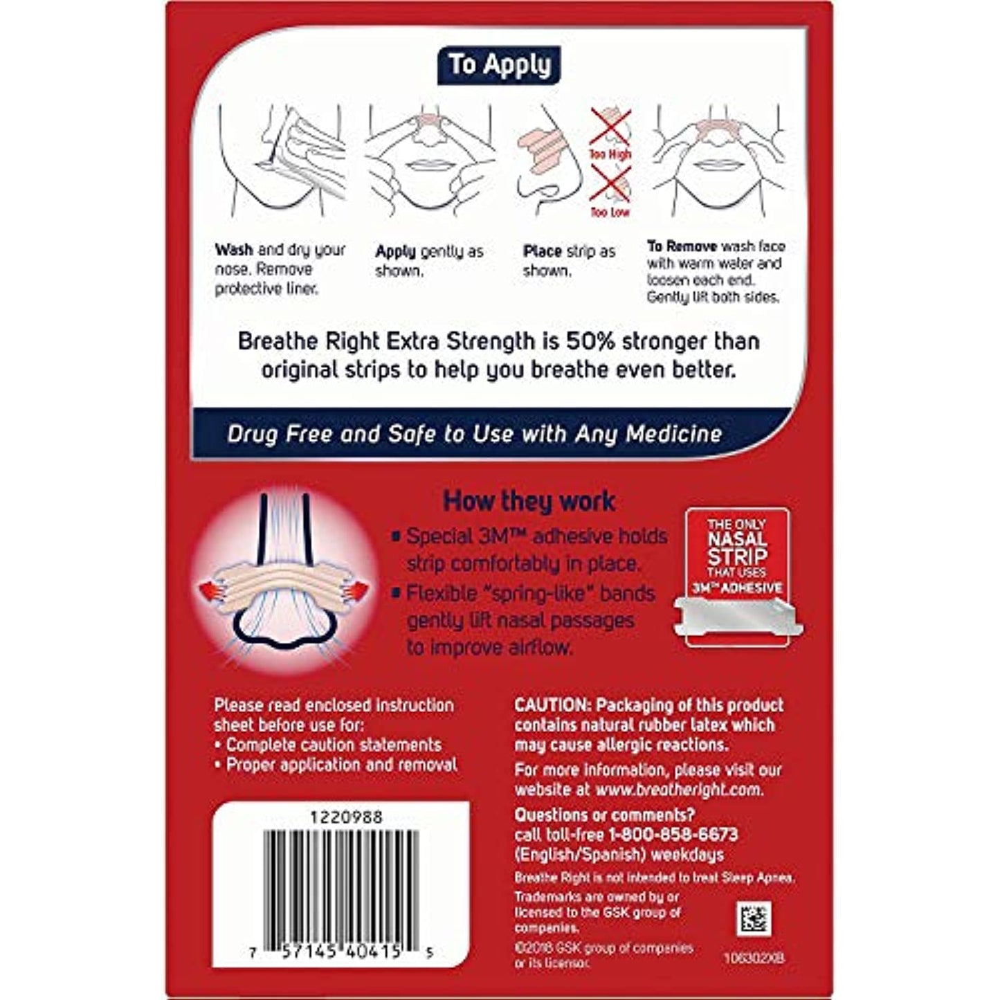Breathe Right Extra Nasal Strips, 72 Count (Premium Pack)