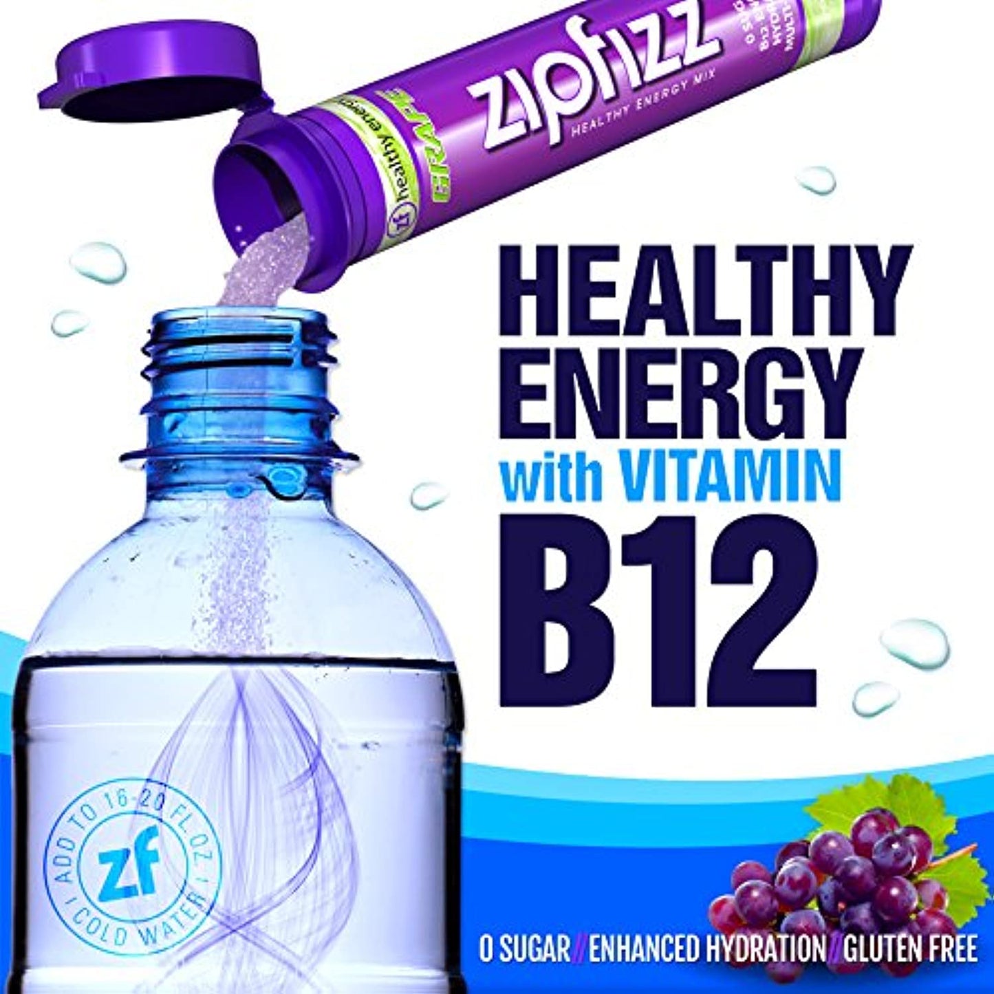 Zipfizz Healthy Energy Drink Mix, Hydration with B12 and Multi Vitamins, Variety Pack, 30 Count, 0.38 Ounce (Pack of 30)