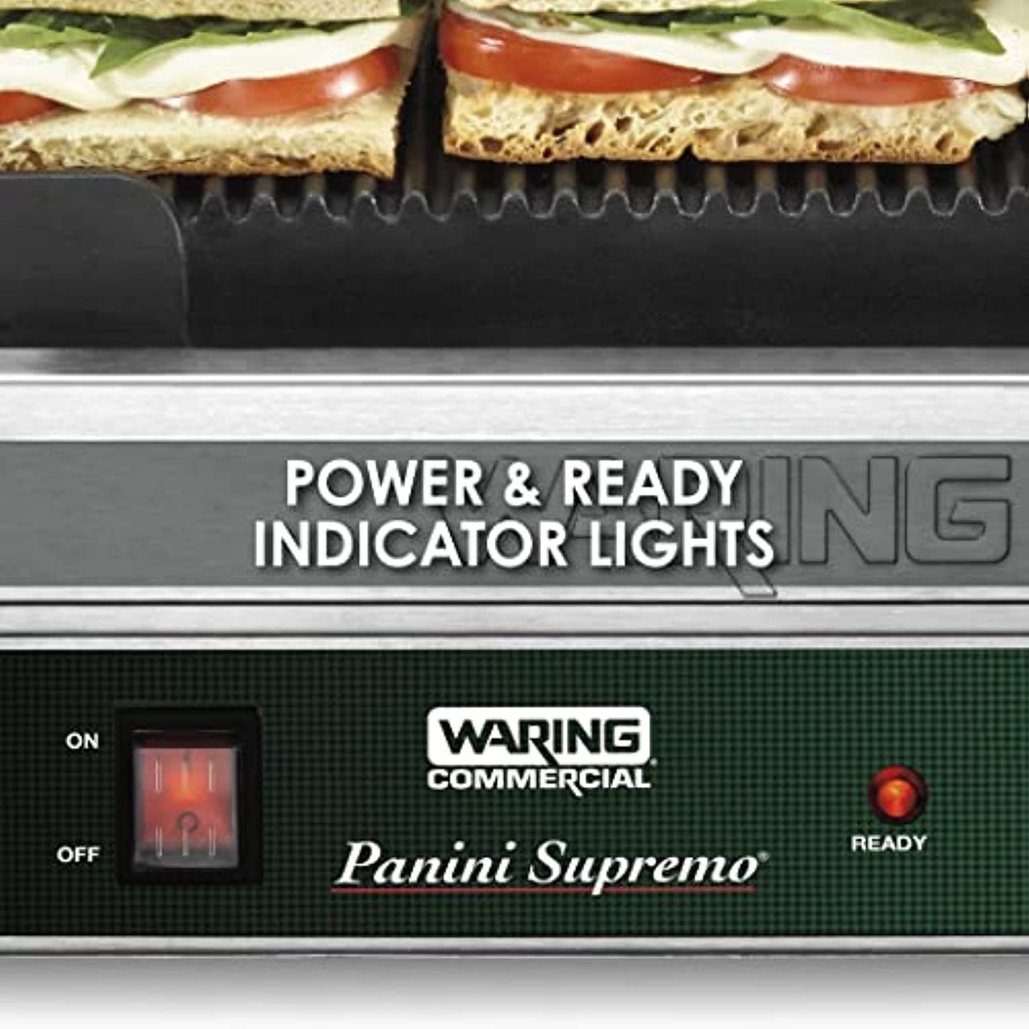 Waring Commercial WPG250 Panini Supremo� Large Panini Grill, Pancake drip Crepe Batter PANINI, 120V, 5-15 Phase Plug