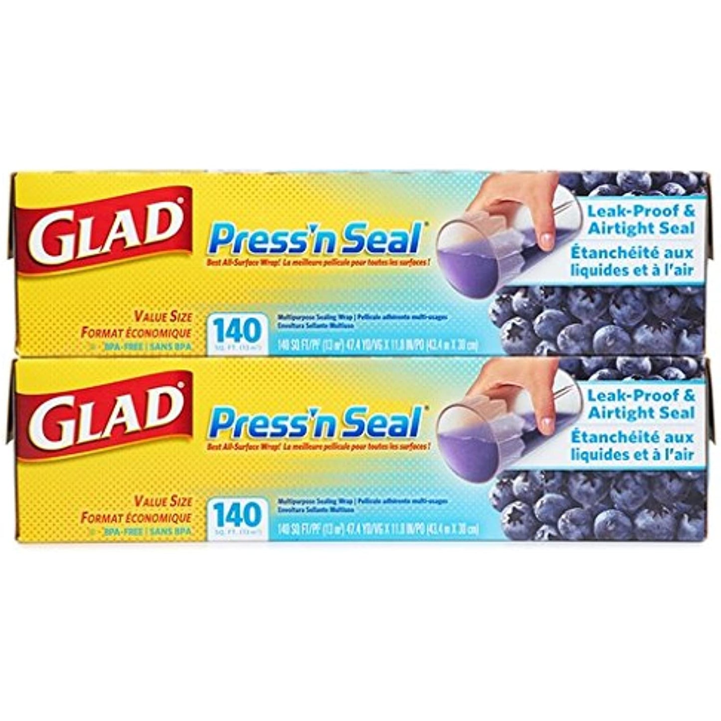 Glad Press'n Seal Food Wrap, 140 sq ft-2 Pack