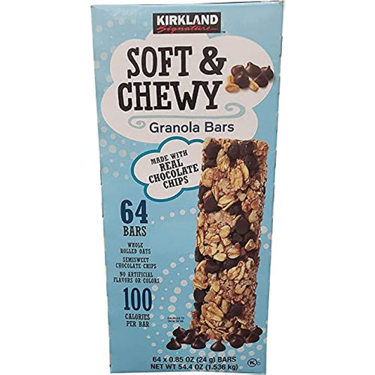 Kirkland Signature Soft & Chewy Chocolate Chips Granola Bars, 54.4 oz